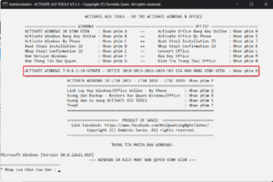 Giao diện chính của Activate aio tools