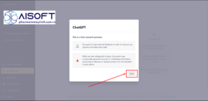 Bấm Next các bảng thông tin của ChatGPT