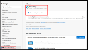Cập nhật trình duyệt Microsoft Edge lên phiên bản mới nhất