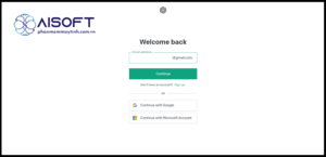 Nhập email đã đăng ký tài khoản rồi chọn Continue