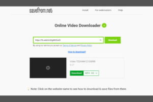 chọn định dạng video trên savefrom.net