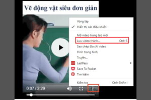 chọn vào dòng Download video