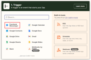 Bước 2: Chọn Facebook Messenger để tích hợp