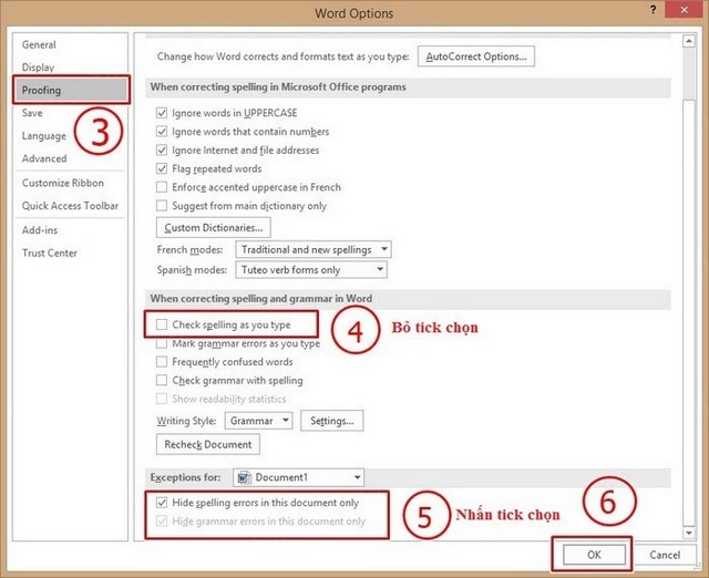Cách tắt gạch chân đỏ kiểm tra chính tả trong Word