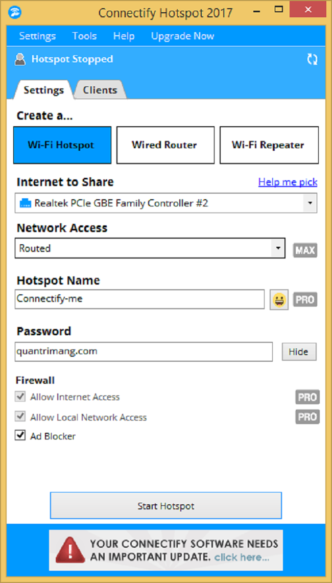 Tải Connectify Hotspot 2018 full Crack