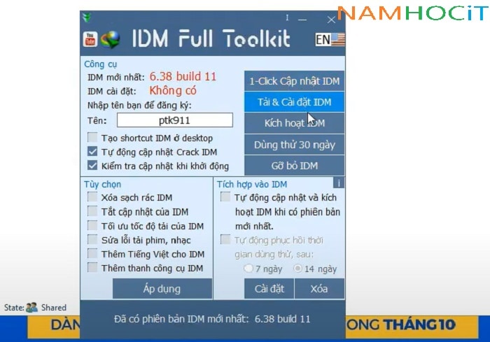 Tải IDM Full Toolkit v4.7 ptk911