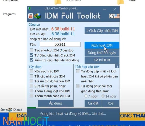 Tải IDM Full Toolkit v4.7 ptk911