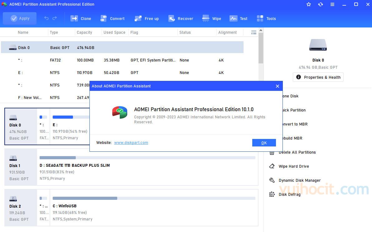 Tải AOMEI Partition Assistant Pro 10.1 Full bản chuẩn